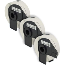 3x Rouleau d'étiquettes + support 29mm x 90mm (400 étiquettes) remplacement pour Brother DK-11201 pour étiqueteuse blanc - Vhbw
