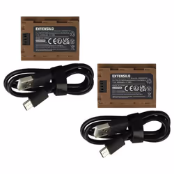 EXTENSILO 2x Batterie remplacement pour Sony NP-FZ100 pour appareil photo (2400mAh 72V Li-ion) prise USB-C