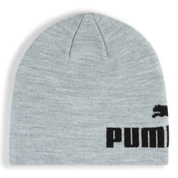 PUMA Beanie bonnet gris bleu pour fille et garçon - Ess Mid Crown Cuffless Beanie Light Gray Heather - Puma Black 315490