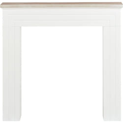 Beliani - Manteau de Cheminée en mdf Décoration de Salon Blanc et Bois Clair Boallia