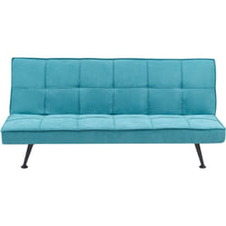 Beliani - Canapé-lit Moderne Sans Accoudoirs Inclinable Convertible Tissu Bleu Azur Hasle