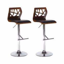 Lot de 2 chaises de bar PETERSBURG Cuir PU Marron/noir
