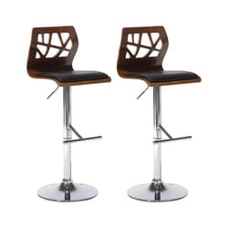 Lot de 2 chaises de bar PETERSBURG Cuir PU Marron/noir