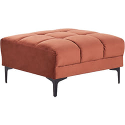Beliani - Ottoman en Velours Capitonné Rectangulaire Rouge Alnes