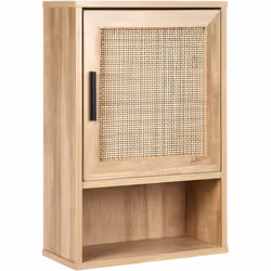 Armoire de toilette avec façade tressée. Apportez un charme naturel à votre salle de bains avec cette élégante armoire murale ...
