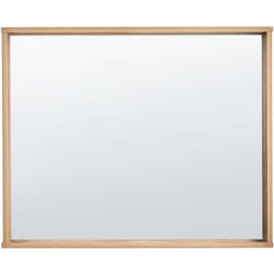 Miroir Mural Décoratif Moderne 80 x 65 cm Rectangulaire Panneaux de Particules Bois Clair Rosell