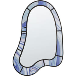 Miroir Mural Moderne en mdf et Crochets en Verre Forme Irrégulière Violet Montsec