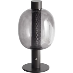 Beliani - Lampe de Table Moderne en Aluminium Lumière led Intérieur Sans Fil Abat-Jour en Verre Noir Pulangi