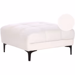 Pouf en tissu capitonné. Offrez-vous le complément idéal à votre salon avec cet élégant ottoman. Rembourré en bouclette douce ...