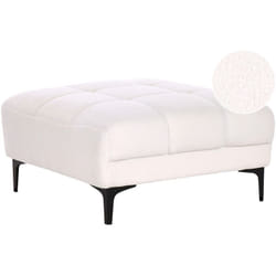 Beliani - Ottoman en Bouclé Capitonné Rectangulaire Blanc Alnes