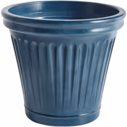 Pot décoratif rond. Ajoutez une touche d'élégance à votre espace avec ce superbe pot de fleurs bleu, conçu pour l'intérieur e ...