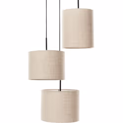 Lampe suspendue à 3 niveaux avec abat-jour en tissu. Créez une ambiance raffinée dans votre espace de vie avec cette lampe su ...