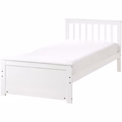 Cadre de lit de style scandinave. Ce cadre de lit blanc apporte une touche fraîche et minimaliste à toute chambre à coucher g ...