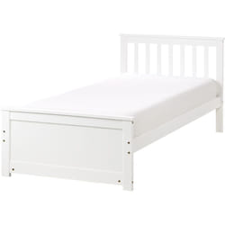 Beliani - Lit Simple Minimaliste en Bois de Pin mdf 90 x 200 cm Blanc Olendon