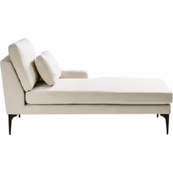 Chaise de salon de style minimaliste. Conçue pour une relaxation ultime, cette pièce présente un revêtement en tissu accueill ...