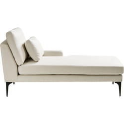 Beliani - Chaise Longue à Gauche en Tissu Pieds en Métal Beige Clair Ewron