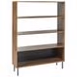 Bibliothèque 4 étagères NANTON 140 cm Marron foncé