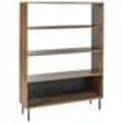 Bibliothèque 4 étagères NANTON 140 cm Marron foncé