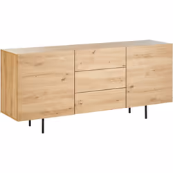 Meuble à tiroirs. Conçu pour la vie moderne, ce buffet offre un rangement élégant avec un effet bois organique et chaleureux. ...