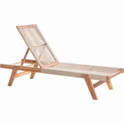 Bain de soleil avec dossier réglable. Créez une retraite sereine en plein air avec ce transat élégant, un complément parfait  ...