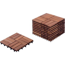 Beliani - Revêtement de Sol Extérieur Parquet Jardin Patio Balcon Résistant aux Intempéries Bois d'Acacia Certifié Marron Acerenza