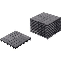 Beliani - Revêtement de Sol Extérieur Parquet Jardin Patio Balcon Résistant aux Intempéries Bois d'Acacia Certifié Gris Acerenza