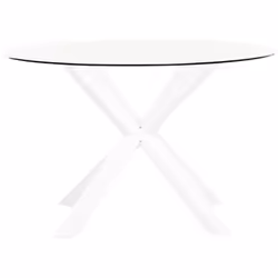 Table de jardin élégante avec plateau transparent. Avec cette table de jardin ronde, vous créerez un espace élégant et confor ...