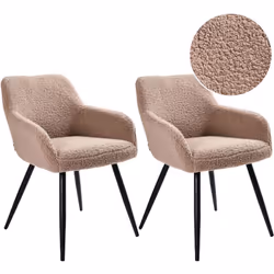 Ensemble moderne de chaises. Les chaises de salle à manger bouclette, conçues pour la fonctionnalité et le confort, donnent d ...