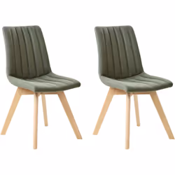 2 chaises de salle à manger rembourrées avec coutures décoratives. Apportez une touche de charme rétro à votre salle à manger ...