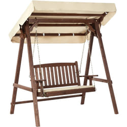 Beliani - Balancelle d'Extérieur Moderne en Bois d'Epicéa avec Auvent Beige Caviola