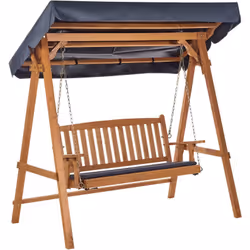 Balancelle en bois avec auvent. Profitez de l'extérieur avec cette magnifique balançoire en bois d'épicéa, avec un auvent rés ...