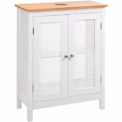 Meuble lavabo avec devanture ajourée. Ce meuble lavabo de salle de bains épuré, de style moderne et adossé au mur, est fabriq ...