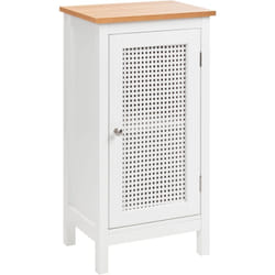 Beliani - Armoire de Toilette en mdf 30 x 75 cm Meuble de Salle de Bain avec Étagères et Portes Ajourées Rangement Blanc Alamos