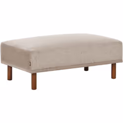 Tabouret ottoman rectangulaire hydrofuge. Ce pouf moderne est doté d'un design élégant et discret et d'une assise rembourrée, ...