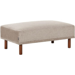 Beliani - Pouf Ottoman Rectangulaire Pieds en Bois et Tissu Hydrofuge Taupe Holt