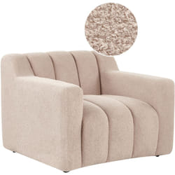 Fauteuil Moderne en Bouclé Tapissé Dossier Rembourré Épais Beige Agerup