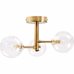Lampe suspendue avec globe en verre. Fabriqué en fer résistant avec d'élégants abat-jours en verre, ce plafonnier rehausse sa ...