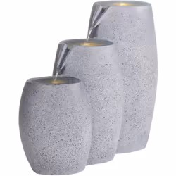 Fontaine d'eau extérieure avec lumière LED. Cette élégante fontaine en pierre apporte le son apaisant de l'eau qui coule dans ...