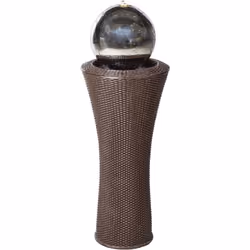 Fontaine d'eau extérieure avec lumière LED. Élevez votre espace extérieur avec cette étonnante fontaine d'eau moderne, combin ...