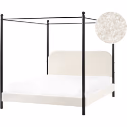 Lit à baldaquin élégant. Créez une chambre à coucher luxueuse et élégante avec cet élégant lit à baldaquin. Doté d'une tête d ...
