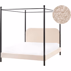 Lit à baldaquin élégant. Créez une chambre à coucher luxueuse et élégante avec cet élégant lit à baldaquin. Doté d'une tête d ...