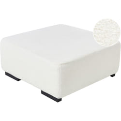 Beliani - Ottoman Carré Salon Moderne 80 x 80 x 35 cm en Tissu Bouclé Blanc Lungo
