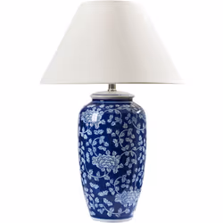Lampe de table à motif floral. Cette élégante lampe de table présente un magnifique socle en porcelaine orné d'un délicat mot ...