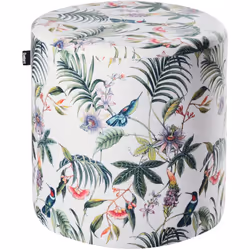 Tabouret rond à motif floral. Lorsque vous n'avez pas beaucoup d'espace, ce pouf ajoute un siège supplémentaire, fournit un e ...