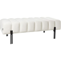 Banc en Tissu Rembourré pour Couloir Pieds en Métal Blanc Cassé Carey