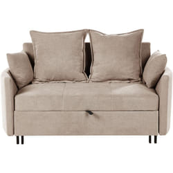 Canapé-lit Moderne en Tissu 2 Places Fonction Couchage Accoudoirs Profilés Taupe Hovin