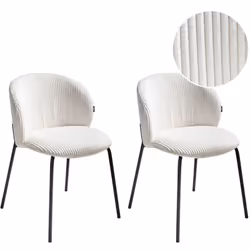 Chaises en cordon rembourrées avec dossier arrondi. Ajoutez une touche rétro sophistiquée à votre salle à manger avec ce lot ...