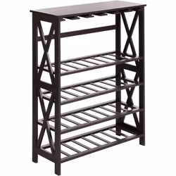 Porte-bouteilles élégant. Améliorez votre bar à domicile avec ce porte-bouteilles élégant, doté de plusieurs étagères pour le ...