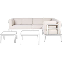 Beliani - Ensemble de Housses de Coussins pour l'Extérieur Siège et Dossier de Canapé Beige Clair Rima iii