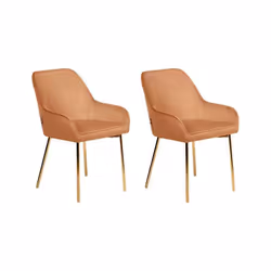 Lot de 2 chaises de salle à manger LOVERNA Velours Orange